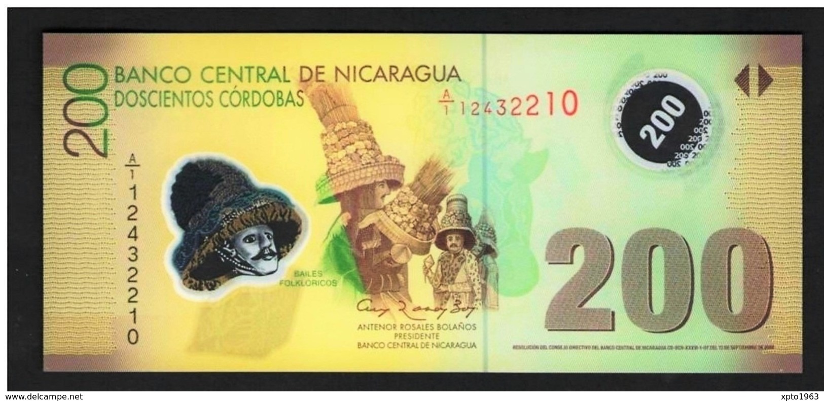 NICARAGUA 200 Cordobas 2007 (2012) Prefix A1 - UNC - FDS - NEUF - Nicaragua