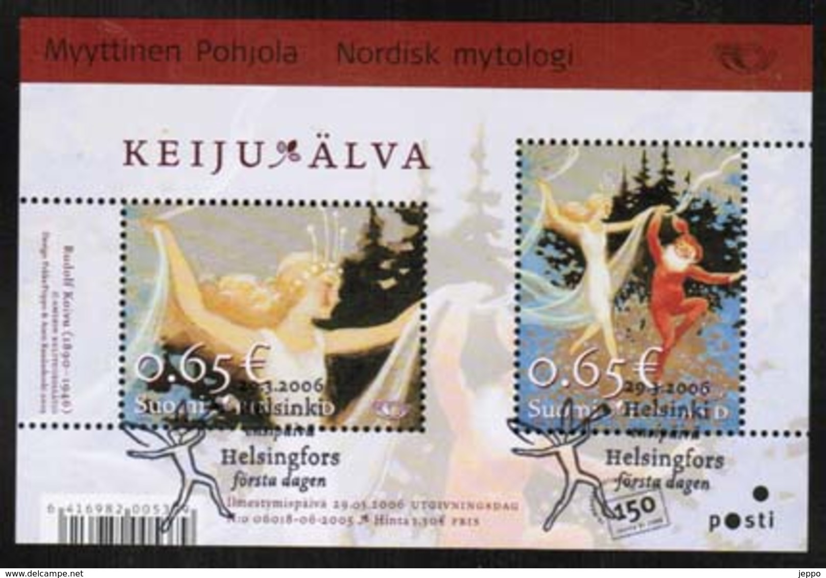 2006 Finland, Mi Bl 40 Norden Mythology Miniature Sheet FD Stamped. - Blocks & Sheetlets