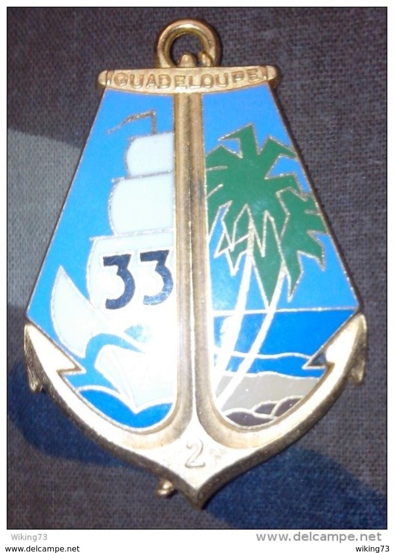 Insigne 2° Compagnie Du 33° Régiment D’Infanterie De Marine - Troupes De Marine - RIMa - Guadeloupe - Ancre - Army