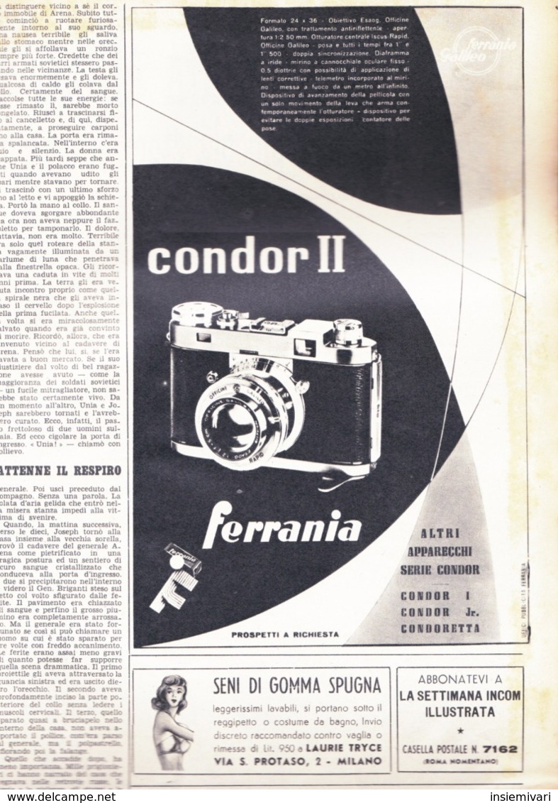 (pagine-pages)PUBBLICITA' FERRANIA    Settimanaincom1952/24. - Altri & Non Classificati