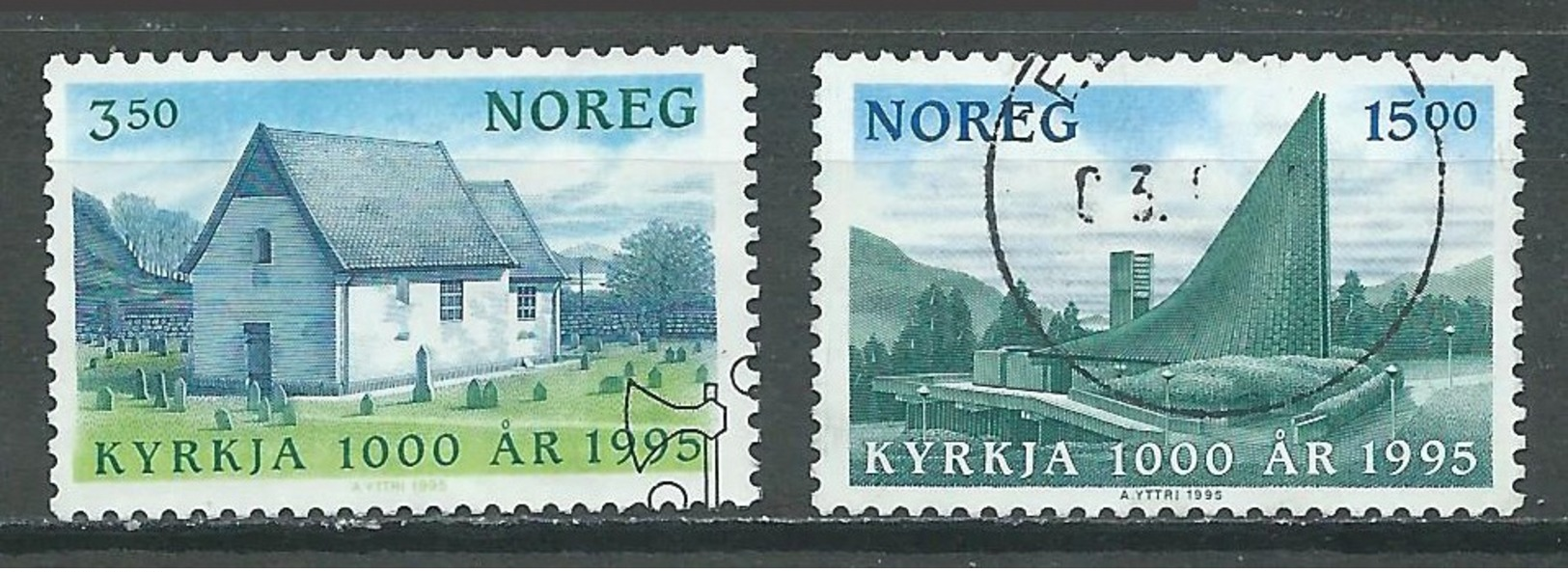 Norvège YT N°1133/1134 Christianisme En Norvège Oblitéré ° - Used Stamps