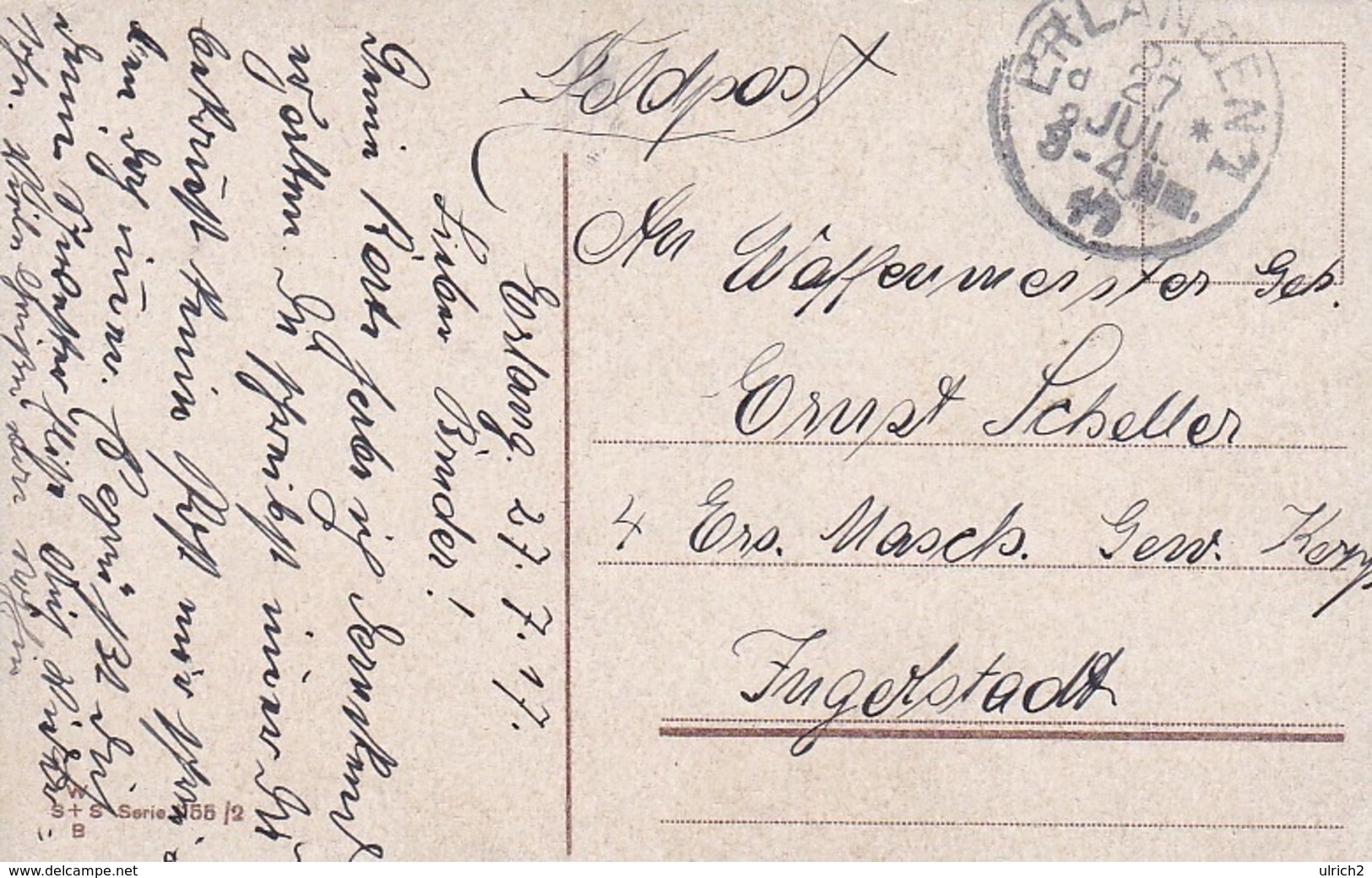 AK Könnt Ich's Dir Flüstern... - Frau Mit Blumen - Poesie - Feldpost Erlangen 1917 (44198) - Frauen