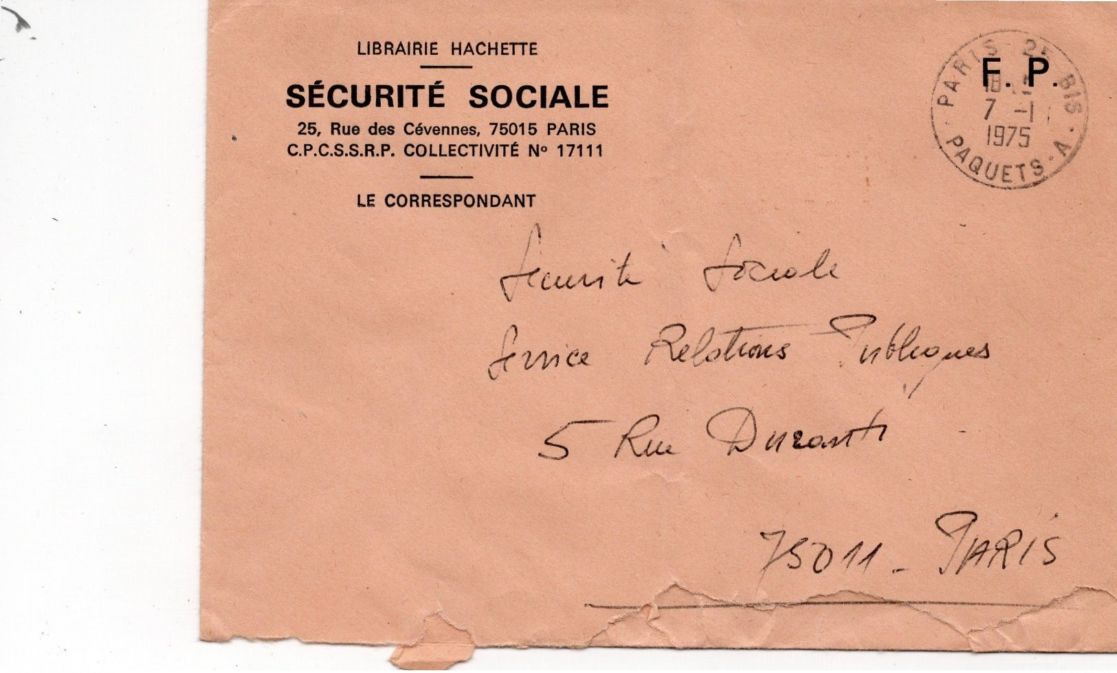 LSC 1970 - Cachet PARIS 25bis PAQUETS A - Bolli Manuali