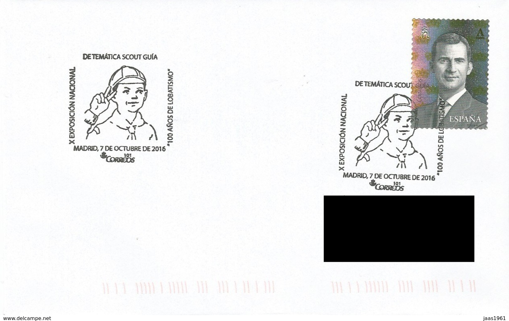 SPAIN. POSTMARK SCOUT AND GUIDE. MADRID 2016 - Otros & Sin Clasificación