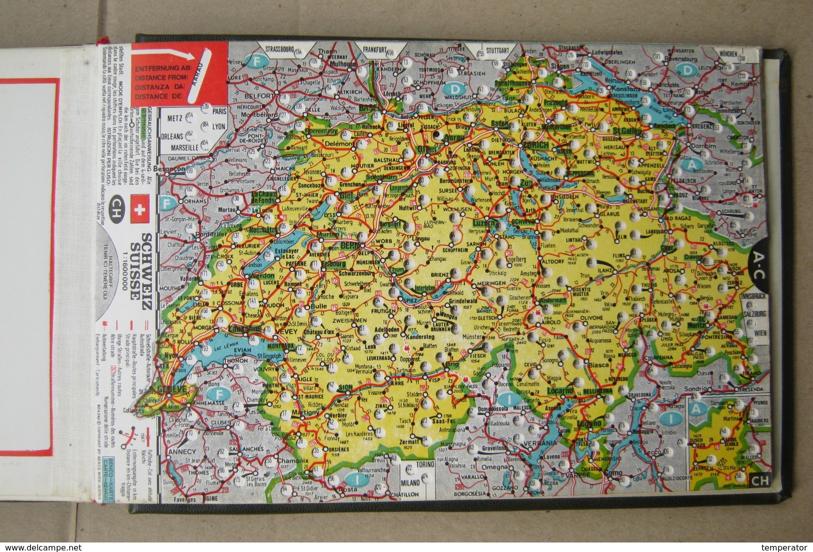 Carte des distances: JUGOSLAVIJA, AUSTRIA, BENELUX, DEUTSCHLAND, FRANCE, GREAT BRITAIN, ITALIA, SUISSE, SKANDINAVIA