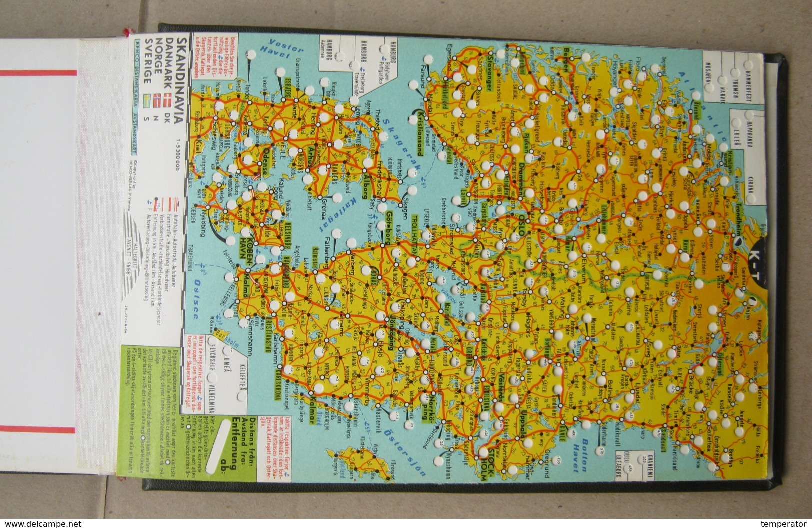 Carte des distances: JUGOSLAVIJA, AUSTRIA, BENELUX, DEUTSCHLAND, FRANCE, GREAT BRITAIN, ITALIA, SUISSE, SKANDINAVIA