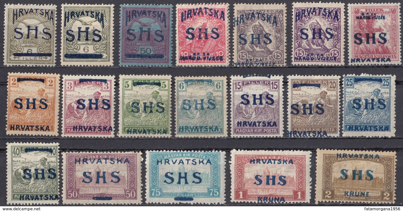 JUGOSLAVIA - 1918/1919 - Lotto Composto Da 19 Francobolli Nuovi MH (vedere Descrizione Completa) - Unused Stamps