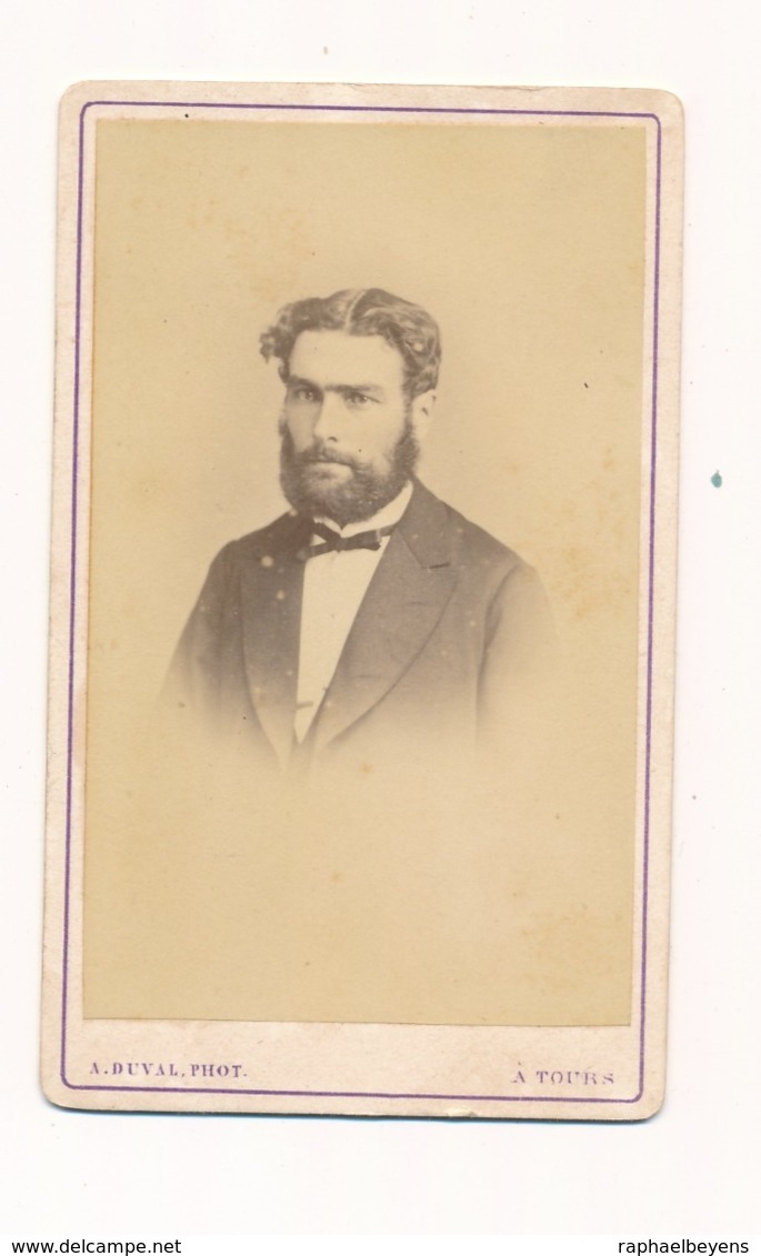 CDV Portrait Homme Avec Barbe A. Duval Tours Man - Anciennes (Av. 1900)