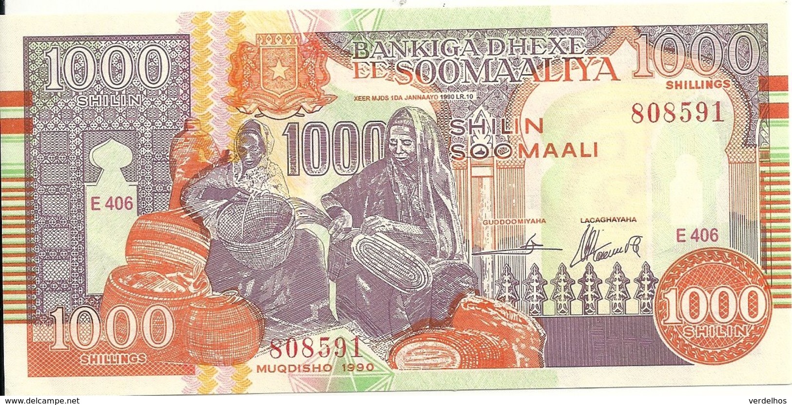 SOMALIE 1000 SHILLINGS 1990-2000 AUNC P R10 - Somalië