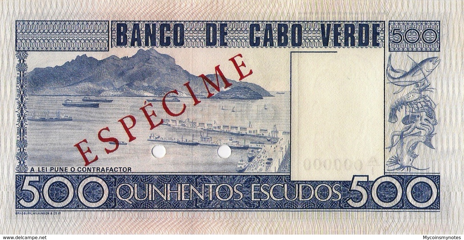 CAPE VERDE 500 "SPECIMEN" ESCUDOS FROM 1977, P55s, UNC - Cape Verde