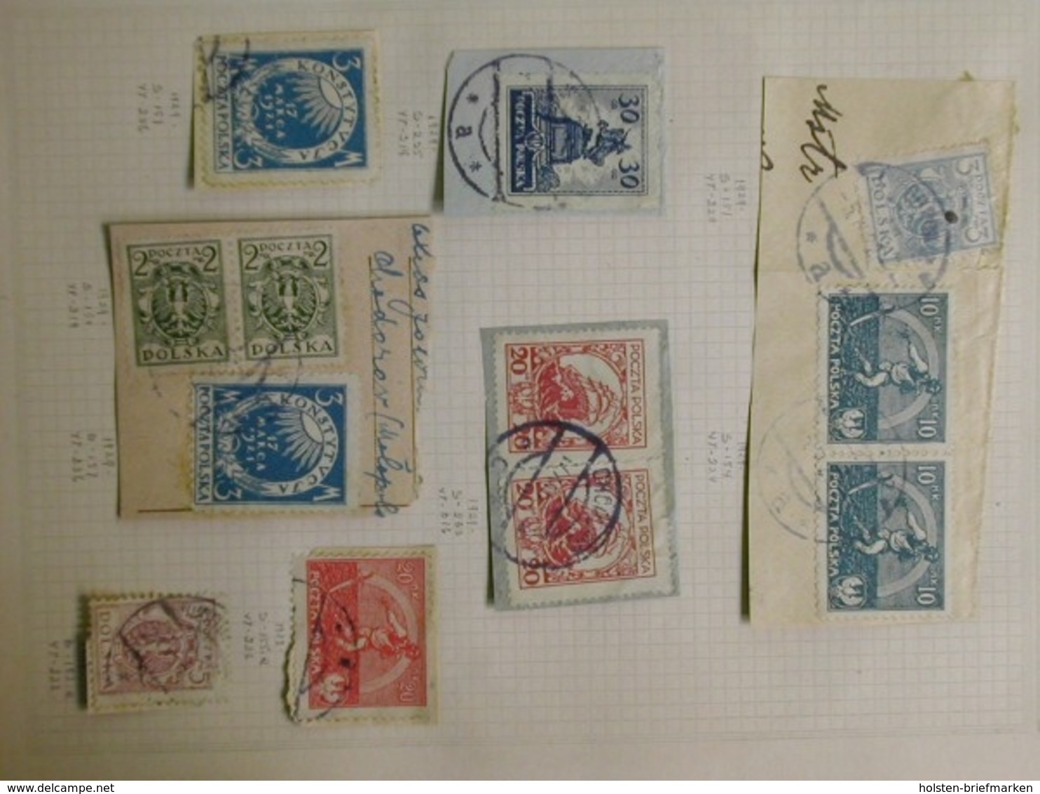 Polen, Partie aus den 1920er Jahren, meist Briefstücke