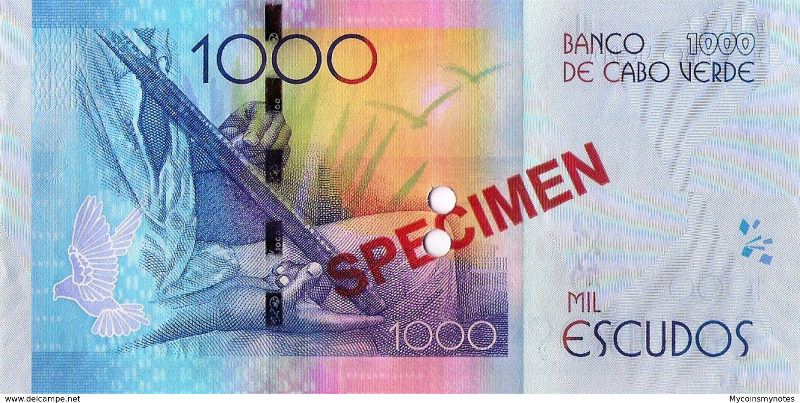 CAPE VERDE 1000 (SPECIMEN) Escudos From 2014, P73s, UNC - Fiktive & Specimen