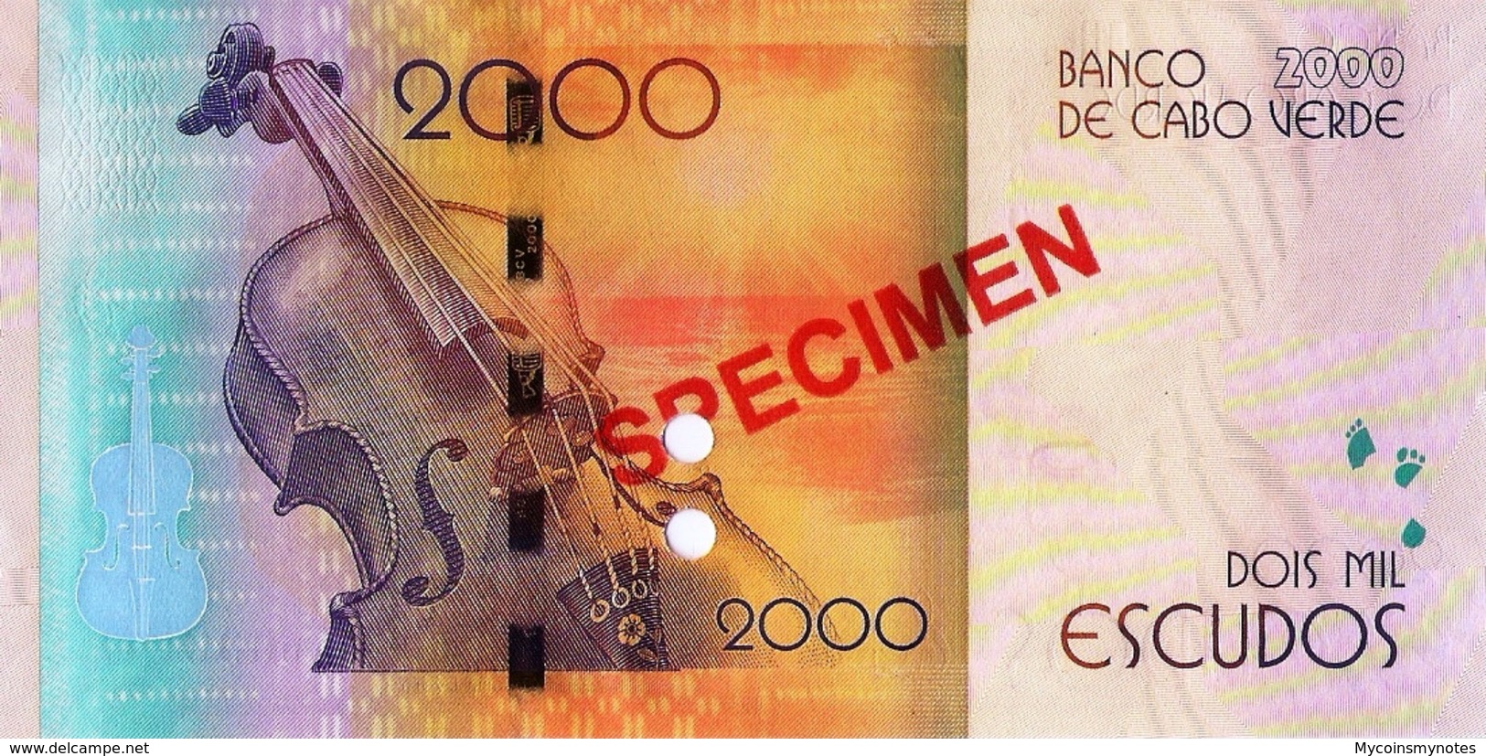 CAPE VERDE 2000 "SPECIMEN" Escudos From 2014, P74s, UNC - Fictifs & Spécimens