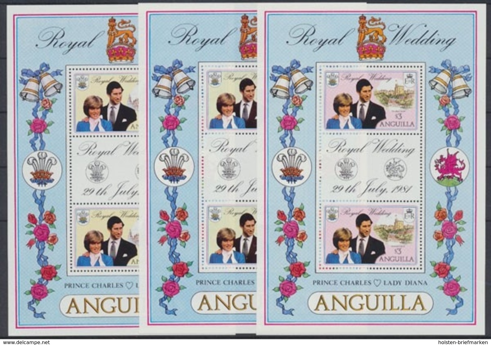 Anguilla, Michel Nr. 442-444 X B KB, Postfrisch / MNH - Anguilla (1968-...)