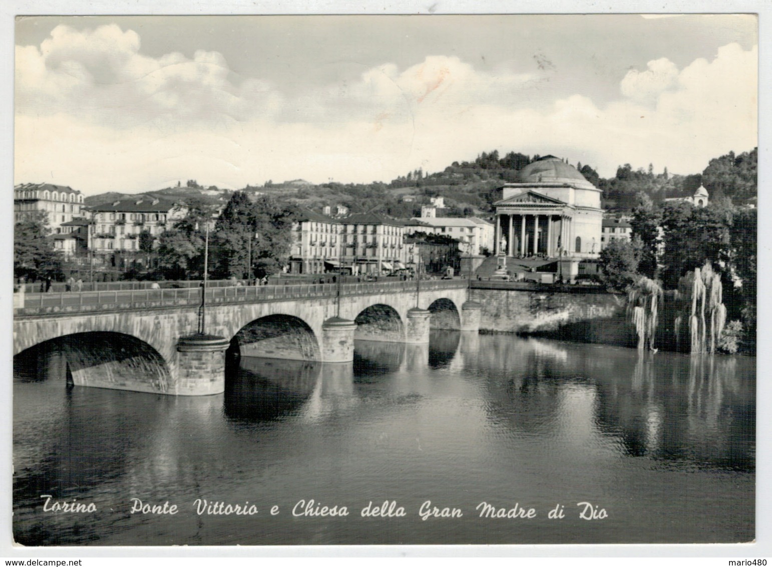 TORINO    PONTE   VITTORIO  E  CHIESA  DELLA  GRAN  MADRE   DI  DIO            (VIAGGIATA) - Viste Panoramiche, Panorama