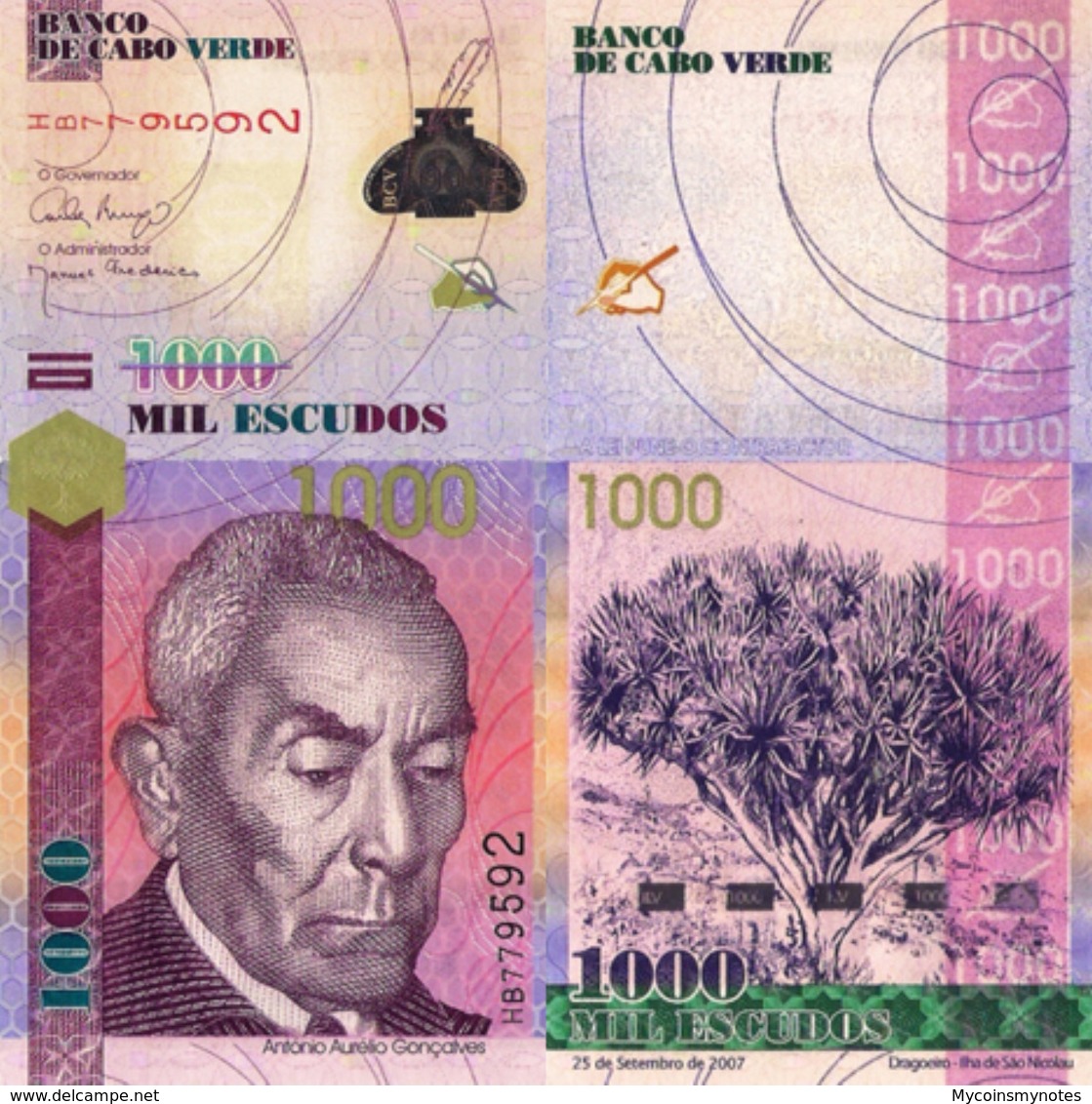 CAPE VERDE 1000 ESCUDOS FROM 2007,  P70, UNC - Capo Verde