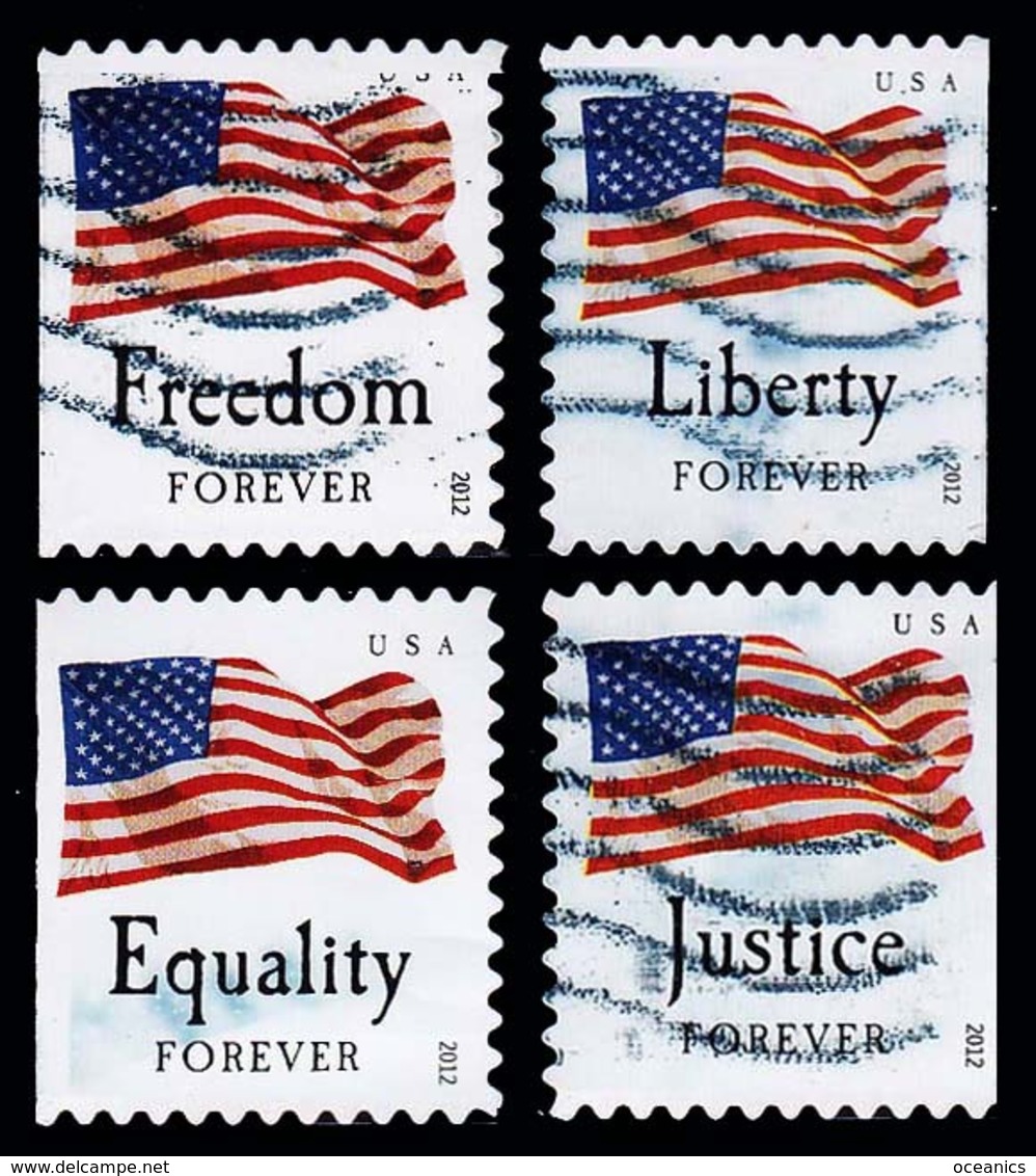 Etats-Unis / United States (Scott No.4673-76 - Drapeau / US / Flag) (o) Booklet All Position - Gebruikt