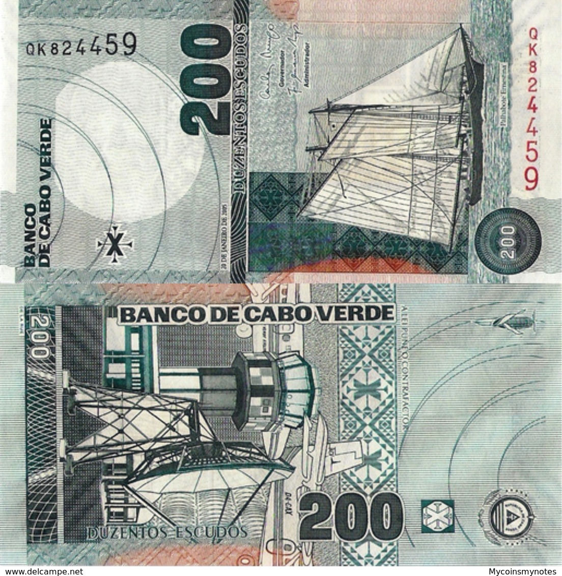 CAPE VERDE 200 Escudos Banknote, From 2005, P58, UNC - Capo Verde