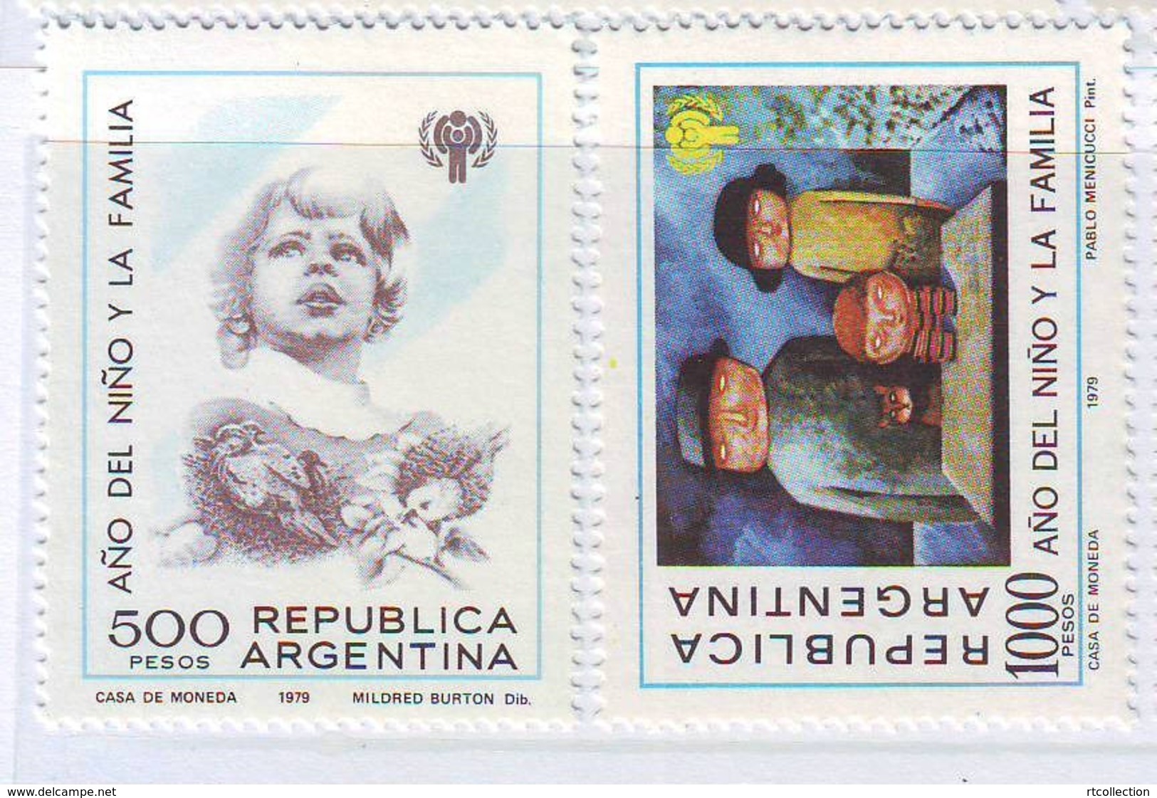 Argentina 1979 International Child Year IYC Children Family Art Paintings Organizations Stamps SC 1259-1260 Mi 1427-1428 - Other & Unclassified