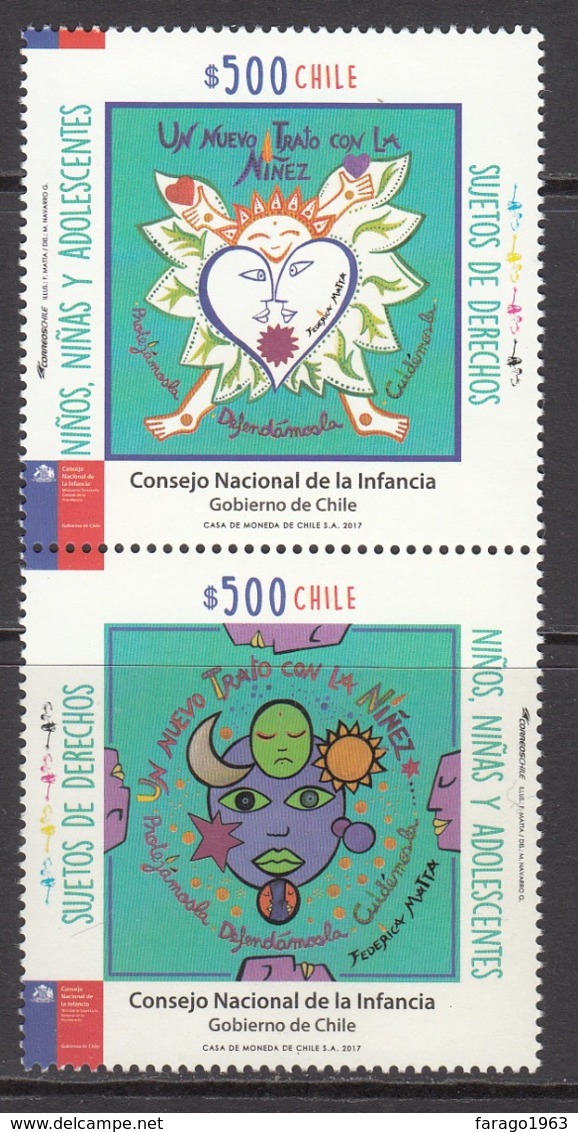 2017 Chile Children's Council  Complete  Pair MNH @  FACE VALUE - Chili