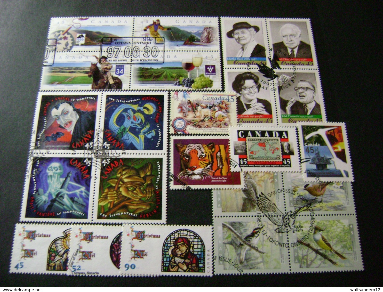 Canada 1996 to 1998 Commemorative/special issues complete (between SG 1673 and 1861 - see description) 9 images - Used