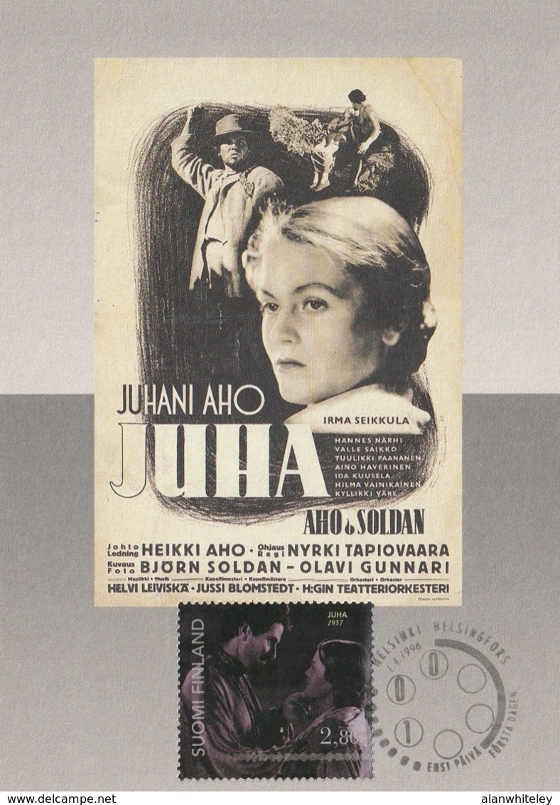 FINLAND 1996 Centenary Of Film In Finland: Set Of 4 Maximum Cards CANCELLED - Maximum Cards & Covers