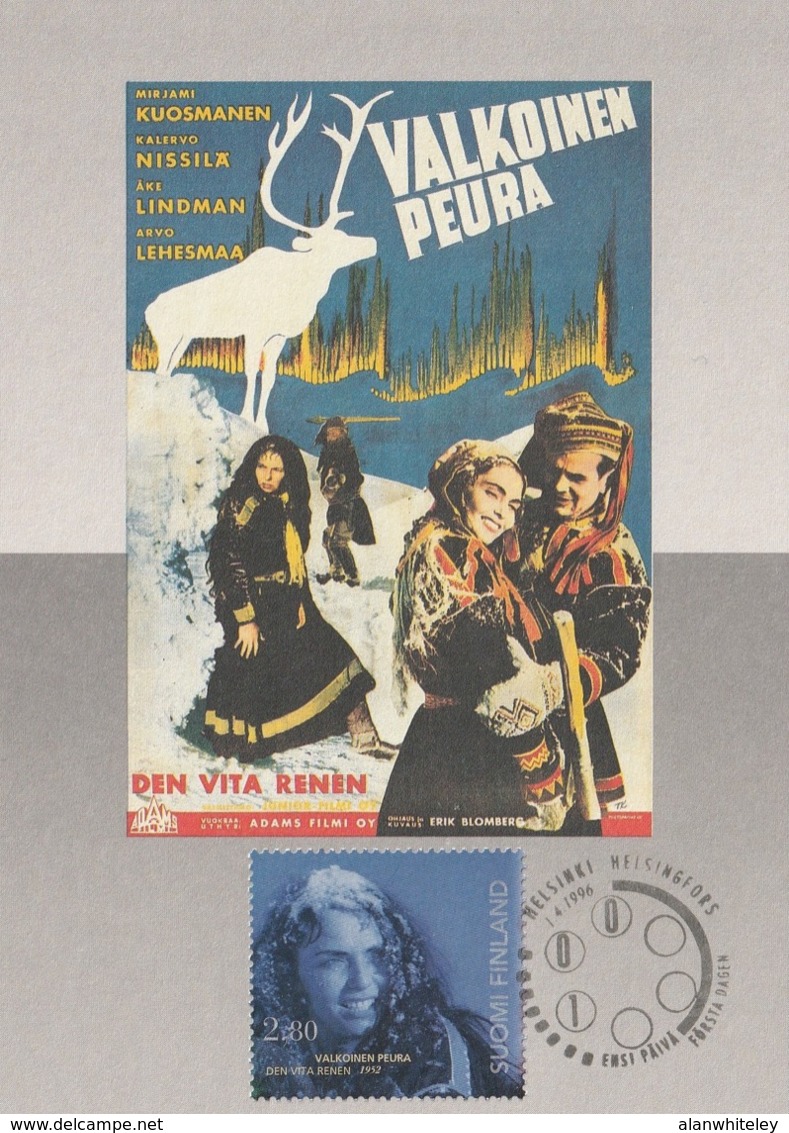 FINLAND 1996 Centenary Of Film In Finland: Set Of 4 Maximum Cards CANCELLED - Maximum Cards & Covers