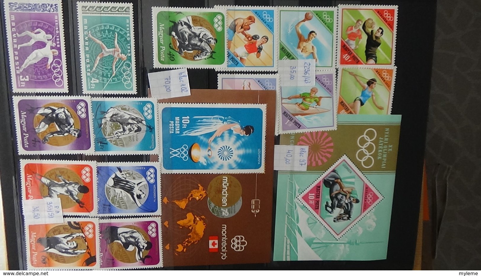 Belle thématique en timbres et blocs ** sur le sport . A saisir !!!