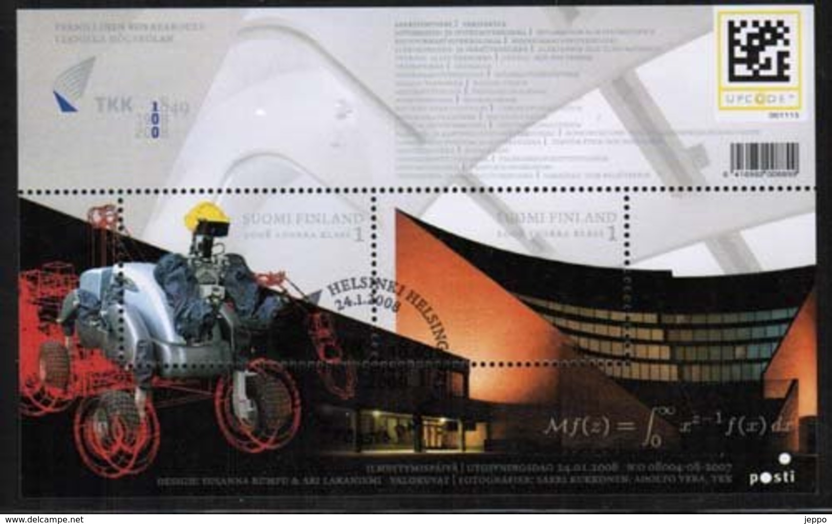 2008 Finland The Helsinki University Of Technology, Miniature Sheet FD Stamped. - Used Stamps