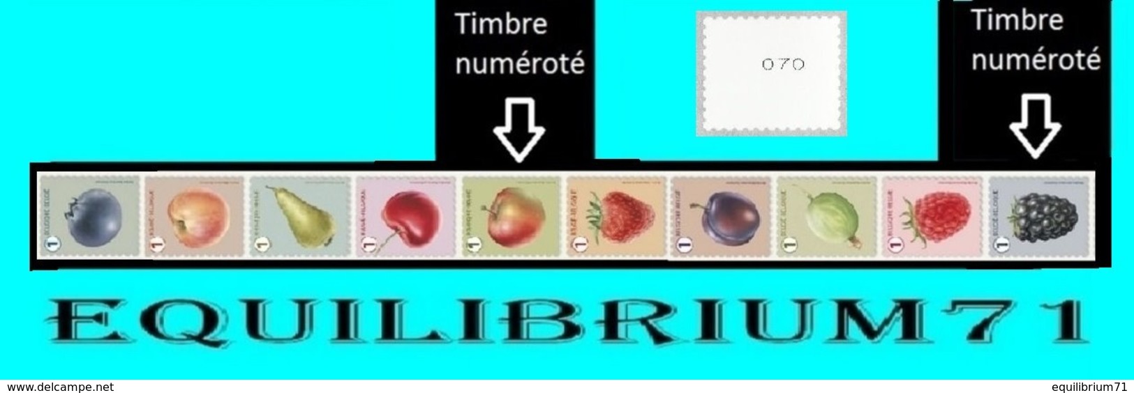 R145/157**(4800/4809) Fruits/Fruiten 100 Timbres GRANDES DENTS/ 100 Zegels GROOTE TANDEN (3 Chiffres/3 Cijfers) - Coil Stamps