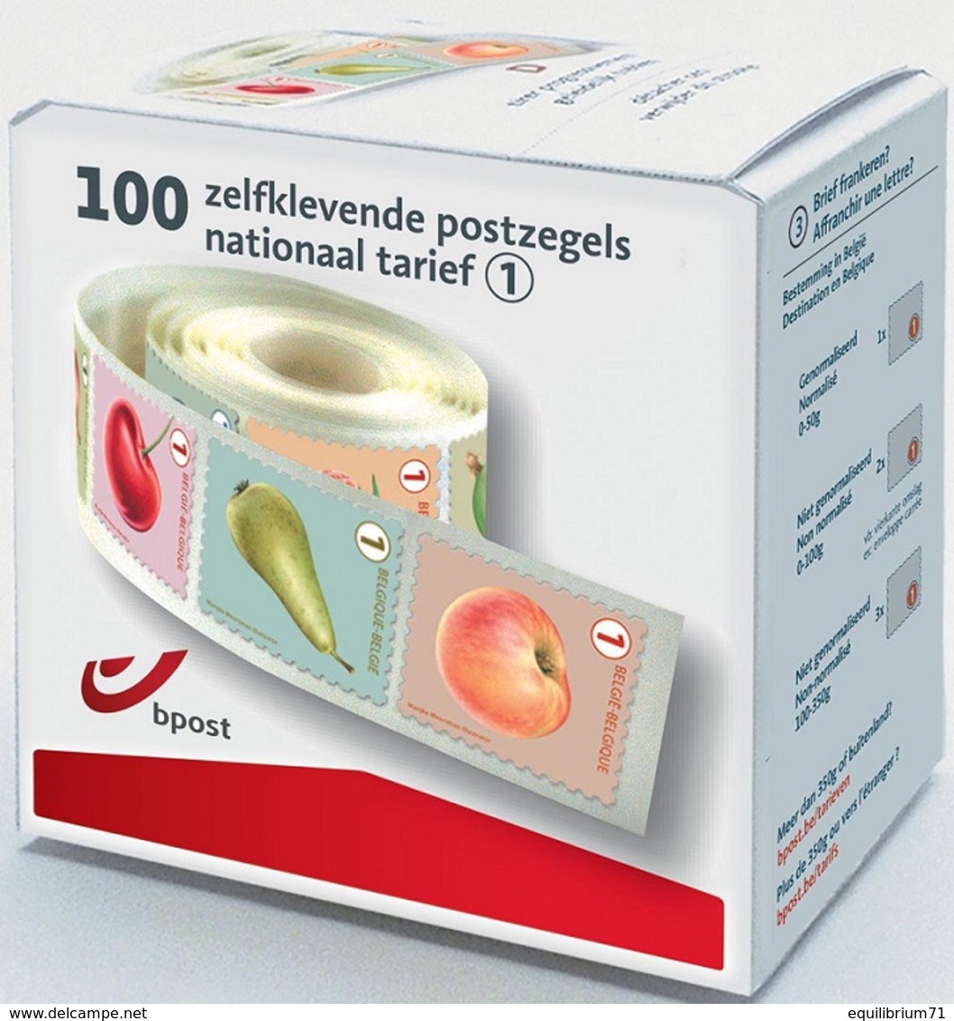 R145/157**(4800/4809) Fruits/Fruiten 100 Timbres GRANDES DENTS/ 100 Zegels GROOTE TANDEN (3 Chiffres/3 Cijfers) - Rollen