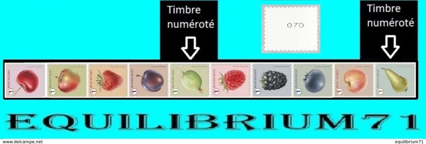 R145/157**(4800/4809) Fruits/Fruiten 100 Timbres GRANDES DENTS/ 100 Zegels GROOTE TANDEN (3 Chiffres/3 Cijfers) - Coil Stamps