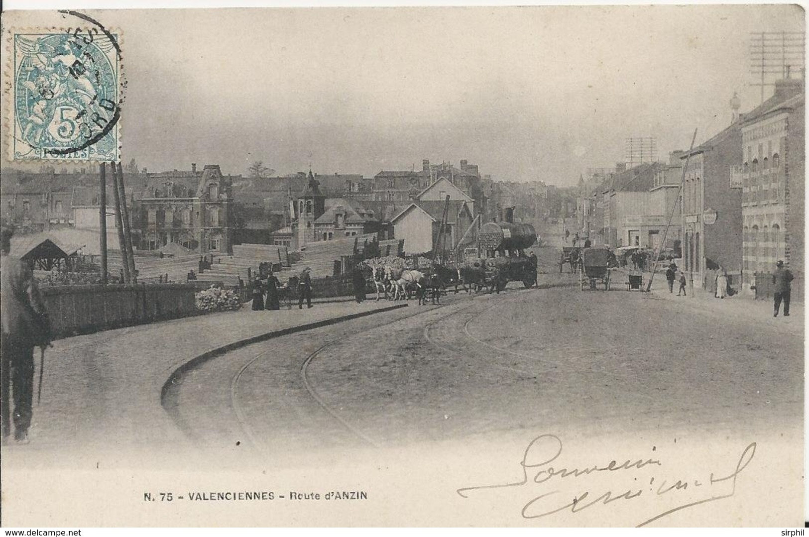 Carte Postale Ancienne De Valenciennes La Route D'Anzin - Valenciennes