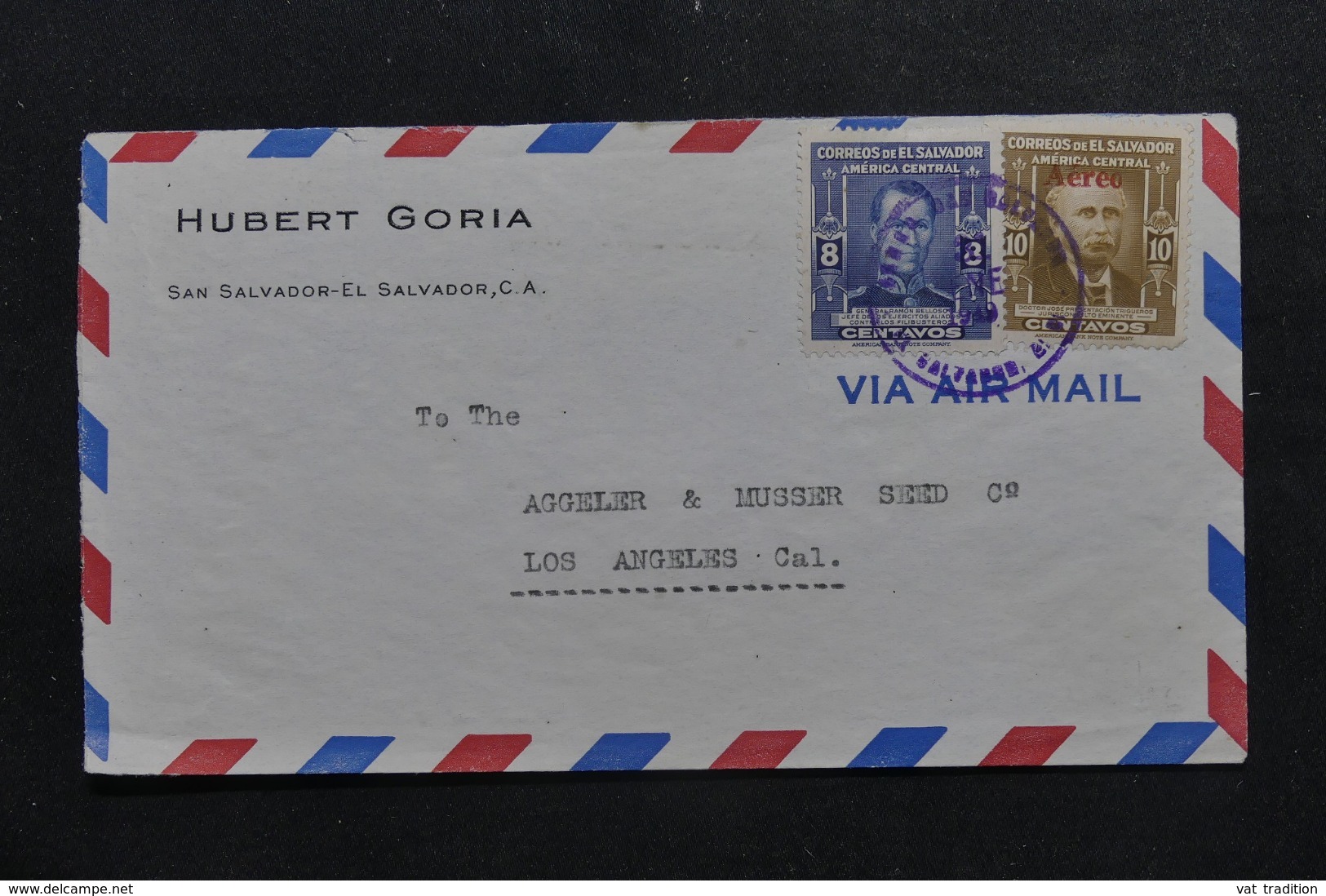 SALVADOR - Enveloppe Commerciale De San Salvador Pour Los Angeles En 1949, Affranchissement Plaisant - L 43967 - Salvador