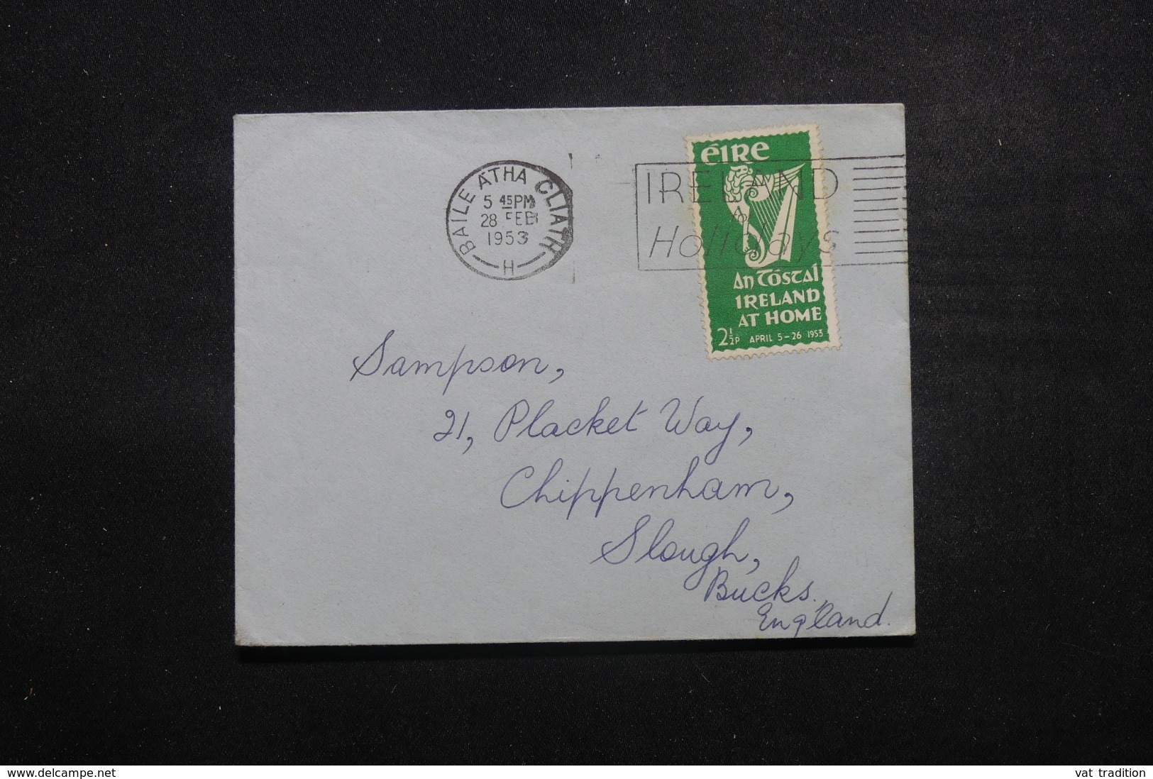 IRLANDE - Enveloppe De Baile Atha Cliath Pour Le Royaume Uni En 1953, Affranchissement Plaisant - L 43972 - Lettres & Documents