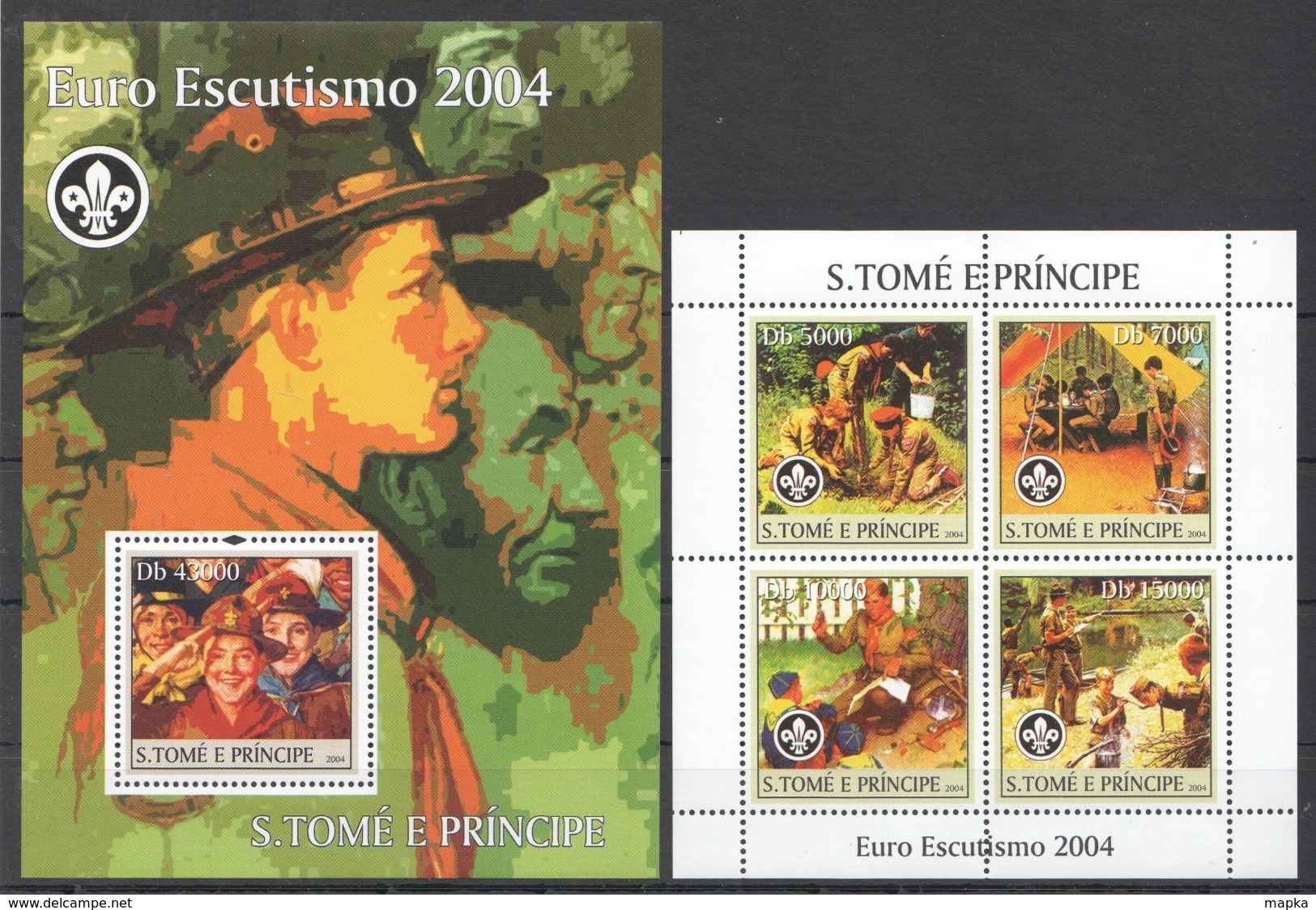 M1036 2004 S.TOME E PRINCIPE SCOUTISM EURO ESCUTISMO 2004  BL+KB MNH - Andere & Zonder Classificatie