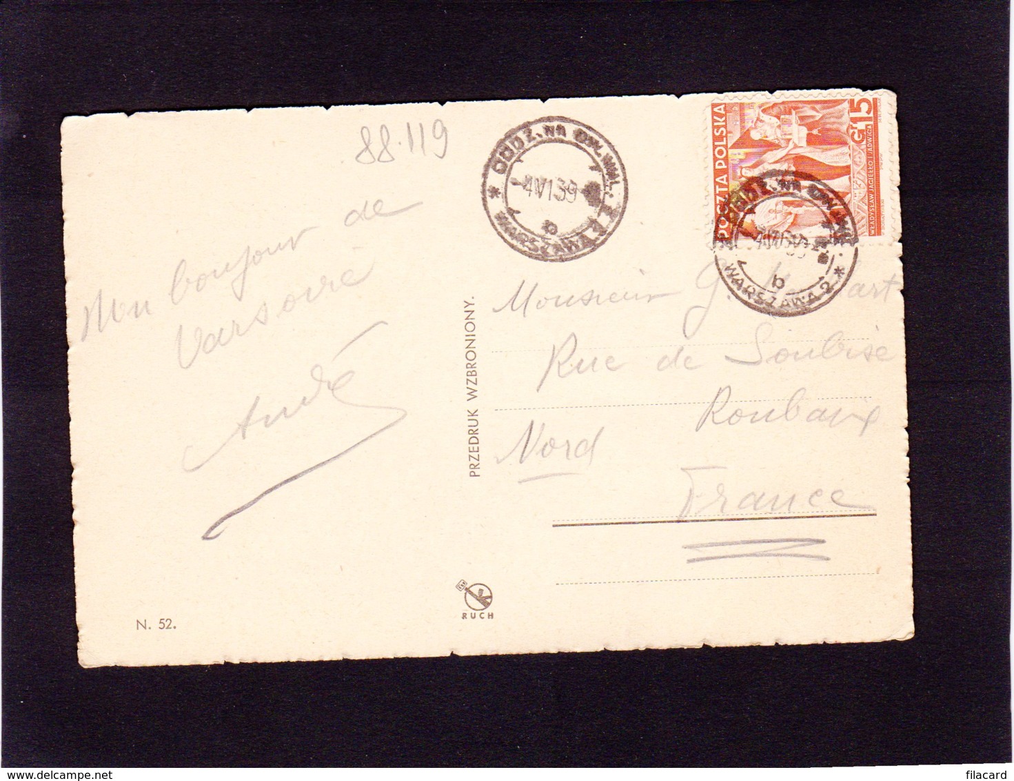 88119   Polonia,  Warszawa,  Widok Na Prage,  VG  1939 - Polonia