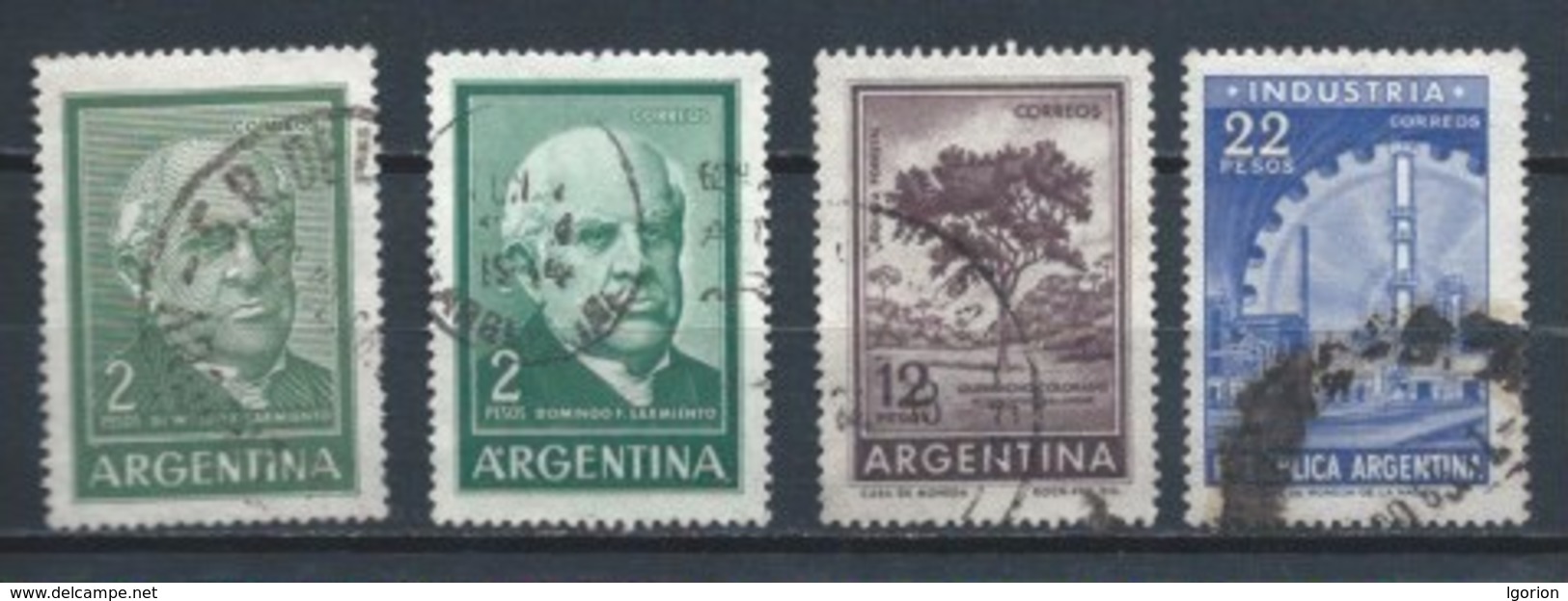 ARGENTINA 1962 (O) USADOS MI-766+768+769 YT-662+606B+606D VARIOS - Usati
