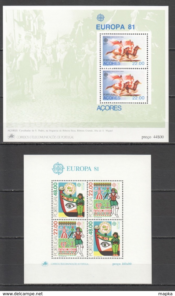 L1214 1981 PORTUGAL MADEIRA AZORES EUROPA CEPT ART FOLKLORE PAINTINGS !!! 2KB MNH - 1981