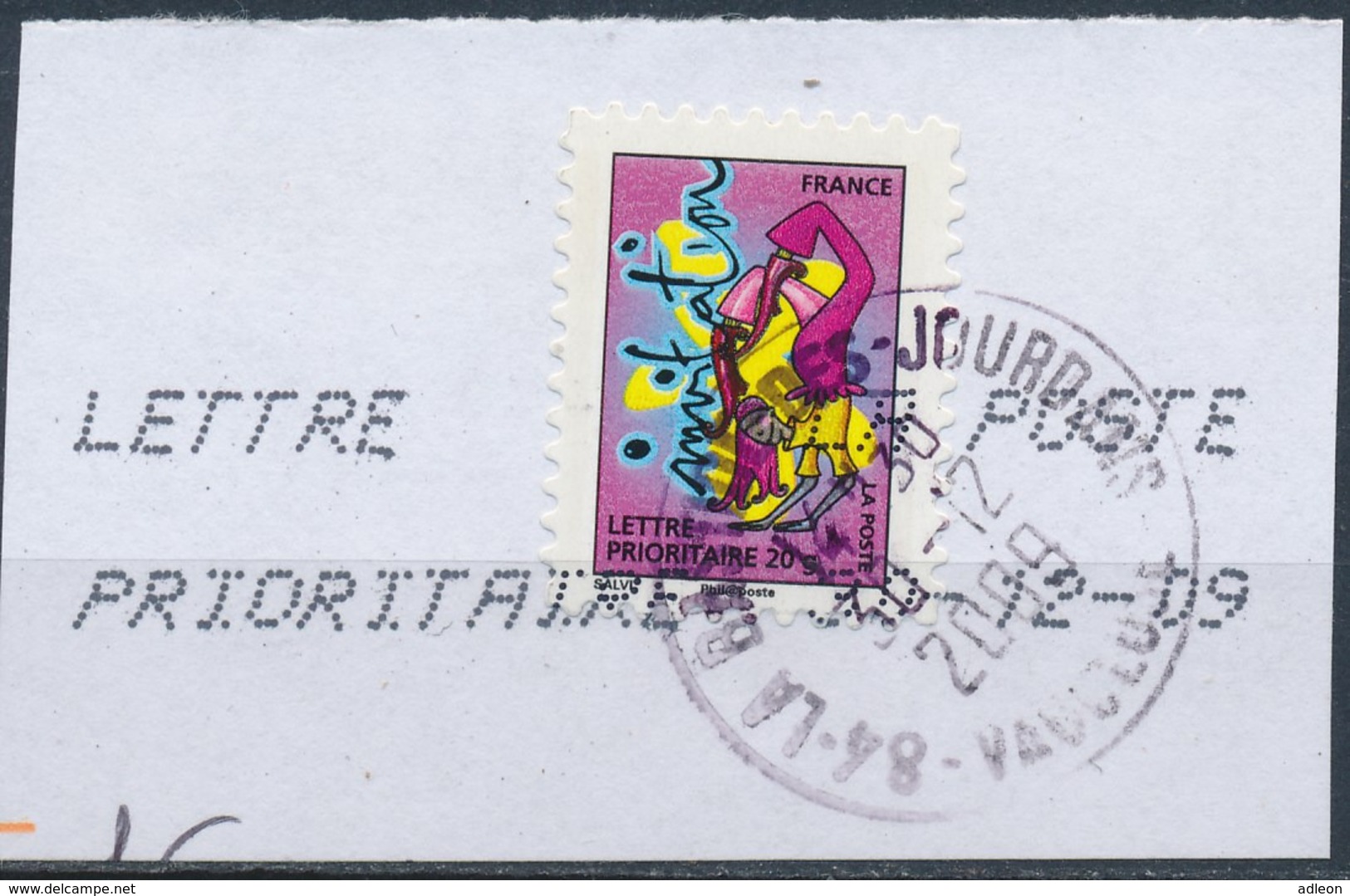 France - Timbre Pour Invitation YT A346 Obl. Cachet Rond Manuel Et Empreinte Toshiba Sur Fragment - Oblitérés