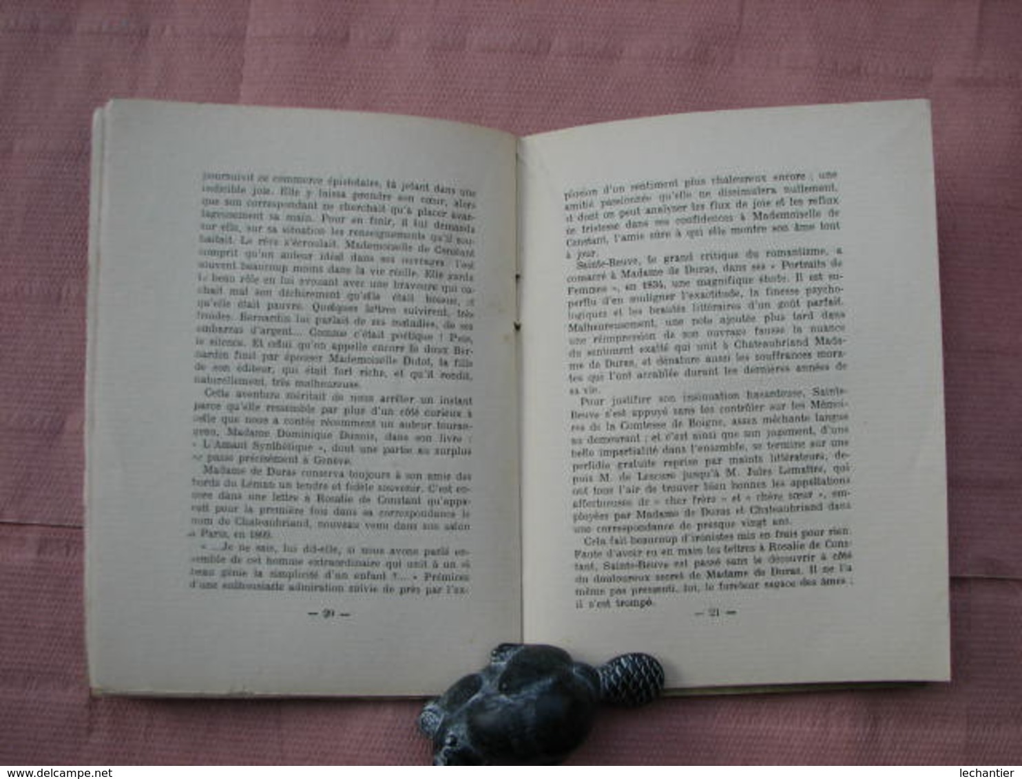 LA DUCHESSE DE DURAS. Texte De La Conférence De Melle. JOIGNET Marcelle 1927. TBE - 1901-1940