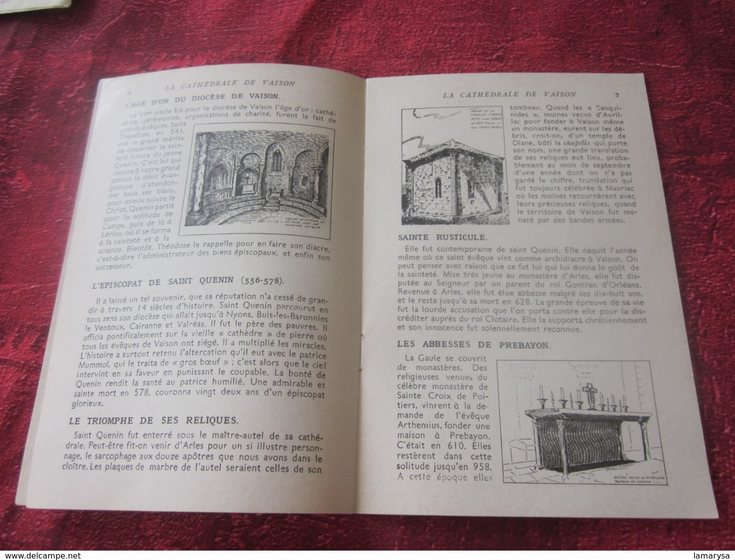 VAISON-LA-ROMAINE HISTOIRE GUIDE DÉPLIANT TOURISTIQUE CATHÉDRALE & DIOCÈSE EN VENTE AU CLOÎTRE-+IMAGE PIEUSE - Religión & Esoterismo