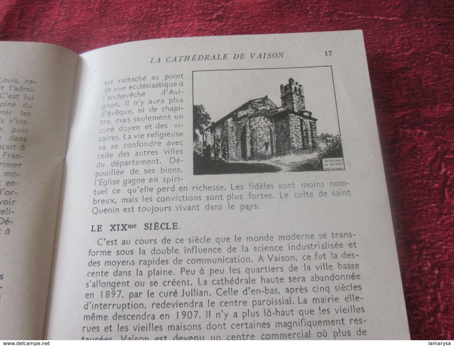 VAISON-LA-ROMAINE HISTOIRE GUIDE DÉPLIANT TOURISTIQUE CATHÉDRALE & DIOCÈSE EN VENTE AU CLOÎTRE-+IMAGE PIEUSE