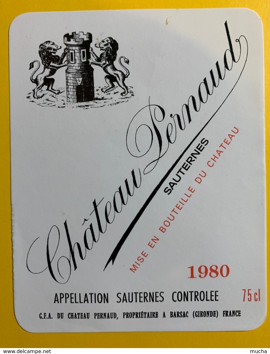 11910 - Château Pernaud 1980 Sauternes - Bordeaux