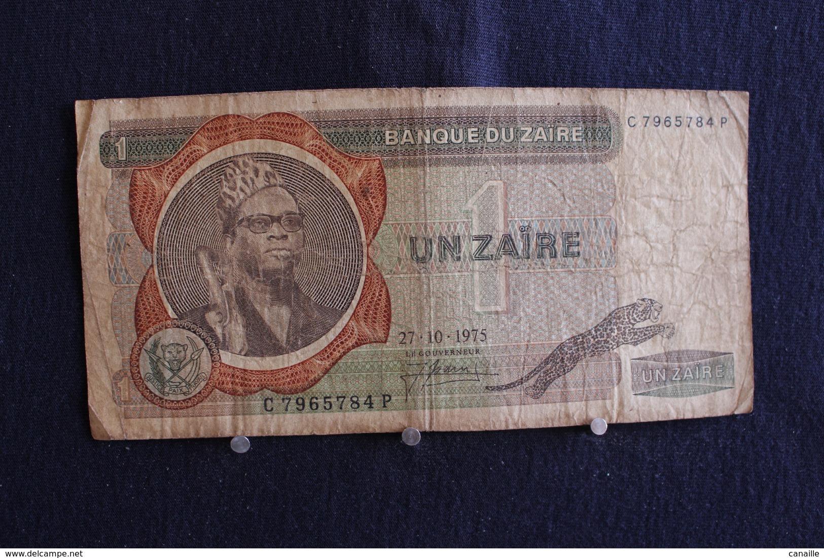 62 / Zaïre - Banque Du Zaïre, 1 -  Un Zaïre  ( 27 - 10 - 1975 ) /  N° C 7965784 P - Zaïre