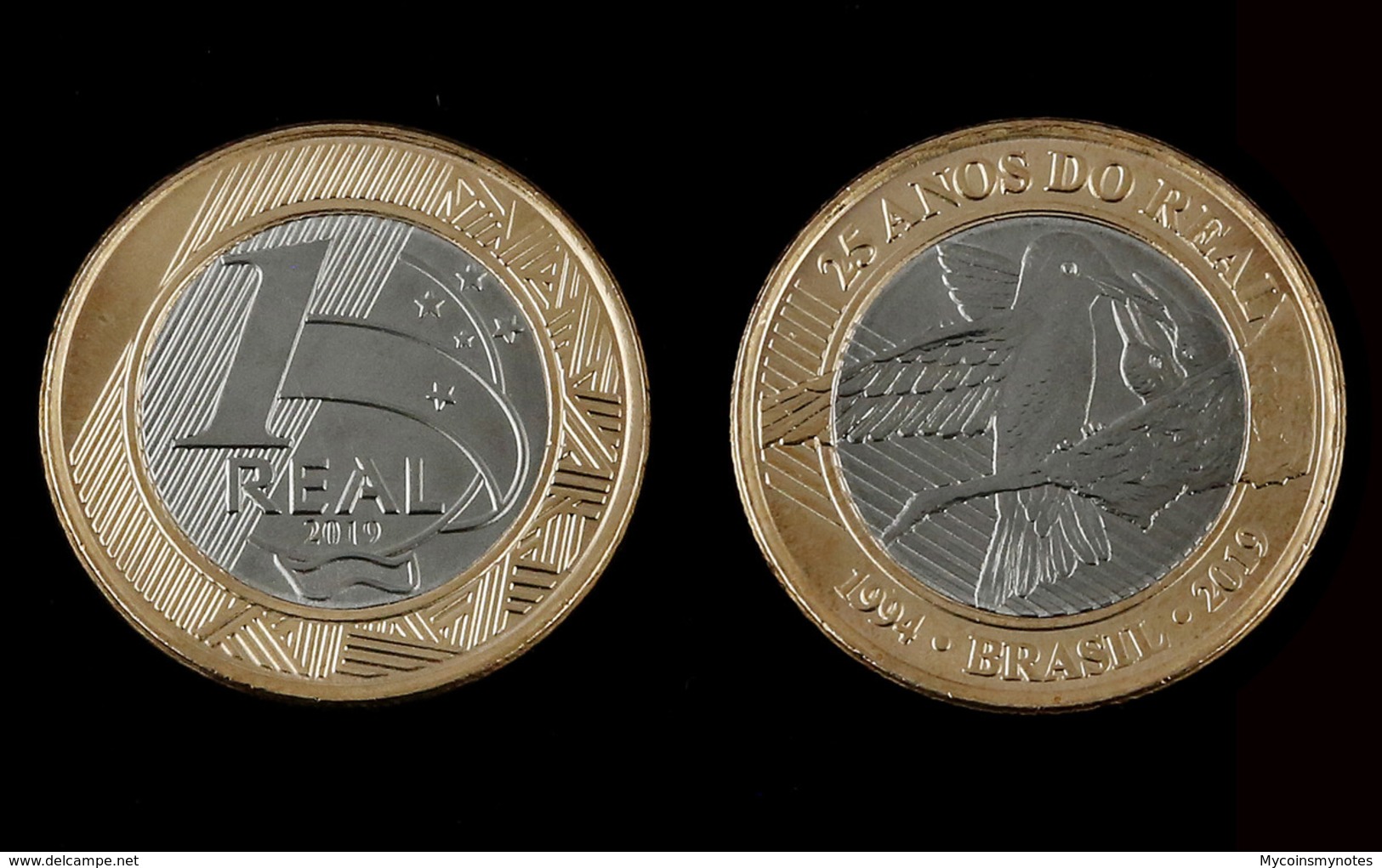 Brazil, 1 Real Coin, KMNew UNC 2019 - 25th Anniversary Of Real Introduction, Commemorative Coin - Brazilië