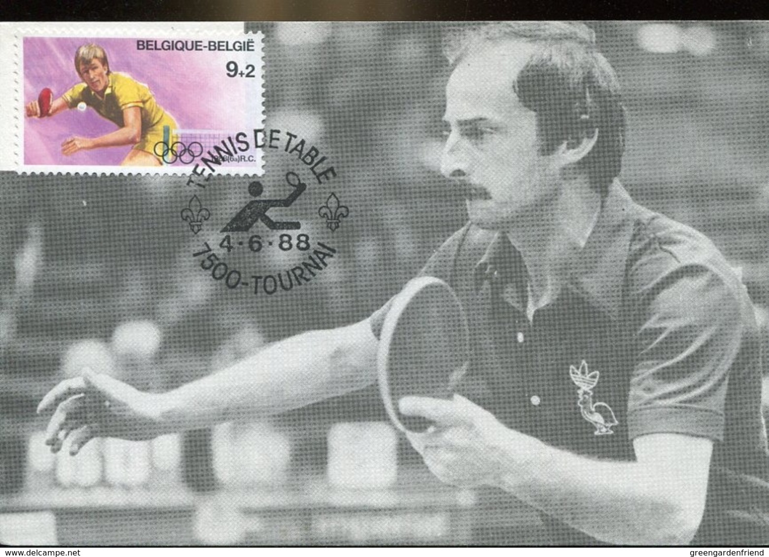 48149 Belgium, Maximum 1988, Tennis De Table  Tischtennis   Table Tennis - Table Tennis