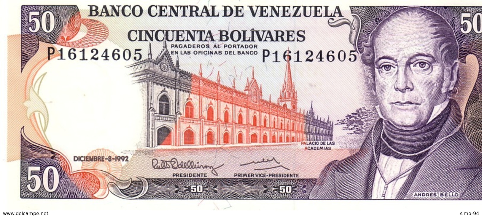 Venezuela P.65 50  Bolivares 1992 Unc - Venezuela