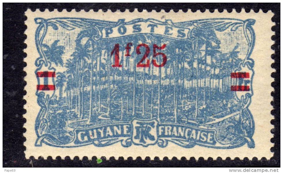 Guyane N° 103  X  Timbre De 1904 Surchargé :  1 F. 25 Sur 1 F. Outremer Charnière Sinon TB - Autres & Non Classés