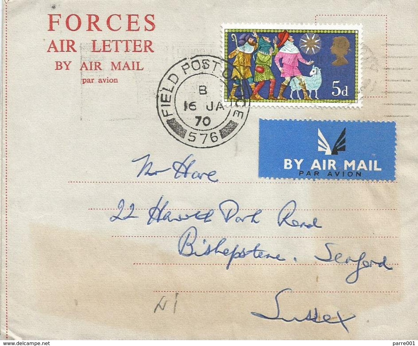 Northern Ireland UK 1970 FPO 576 Lisburn IRA Campaign Forces Air Letter - Northern Ireland